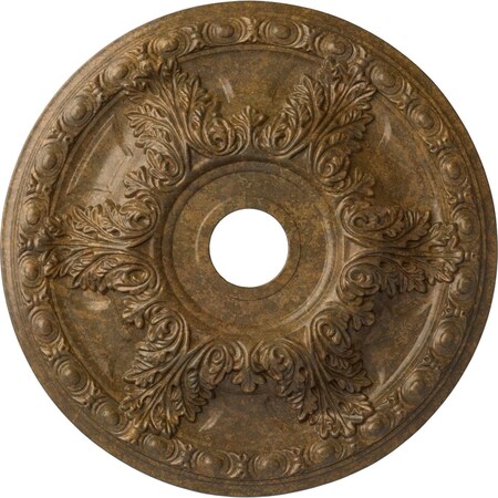 Ekena Millwork Granada Ceiling Medallion (Canopies up to 7 1/8"), 23 3/8"OD x 3 5/8"ID x 2 1/2"P, Rubbed Bronze CM23GARZS